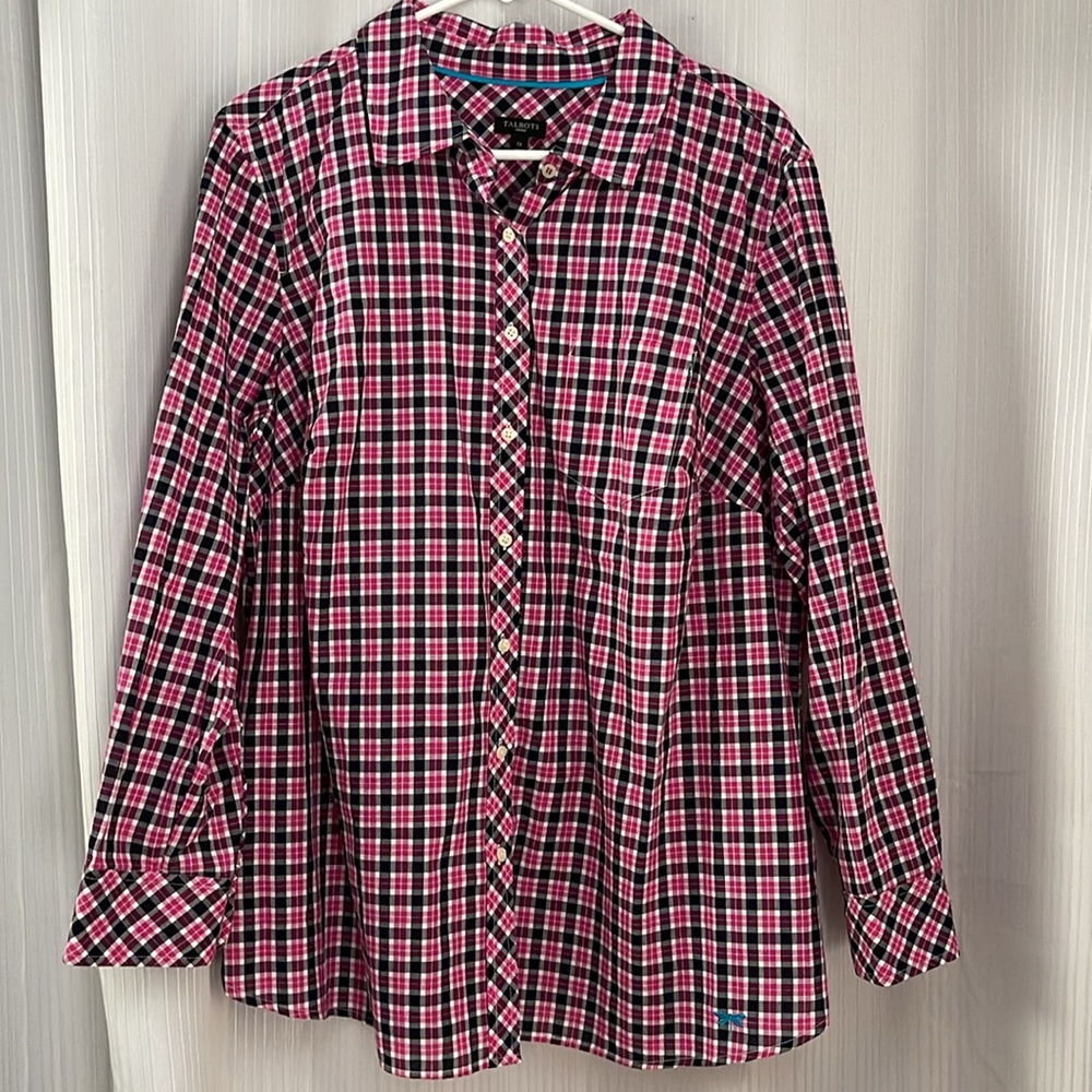 Talbots Womens Plaid‎ Button Down Shirt